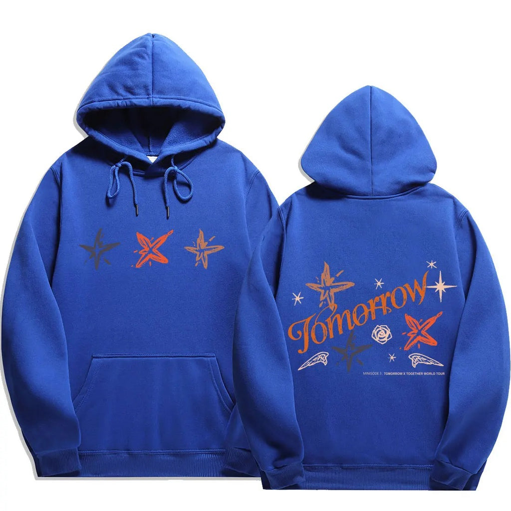 txt act promise print Hip Hop Hoodies Men Fashion Long