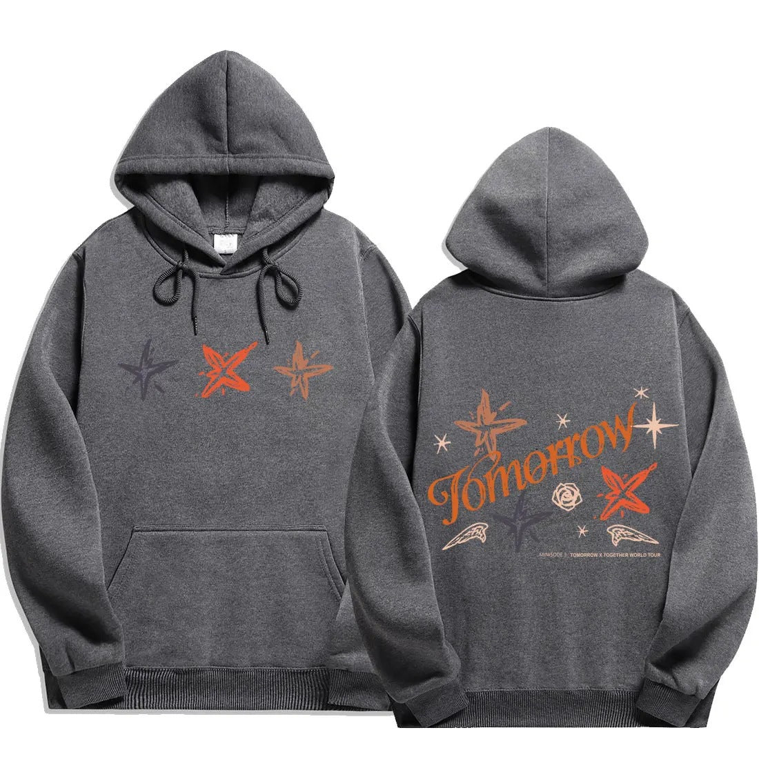 txt act promise print Hip Hop Hoodies Men Fashion Long