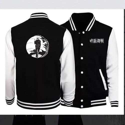 Cartoon Anime Text Fashion Casual Baseball Jacket for Men and Women