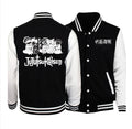 Cartoon Anime Text Fashion Casual Baseball Jacket for Men and Women